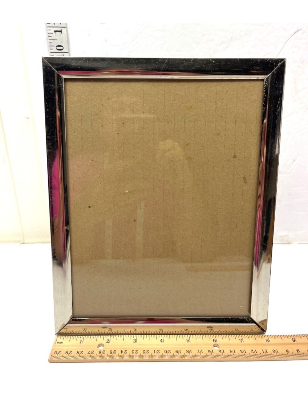 Silver-Toned Metal Photo Frame 8x10 With Easel Stand & Wall Mount Option C100